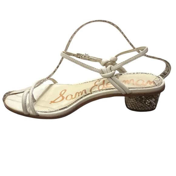 Sam Edelman Isle leather python side-buckle ankle strap sandals Size 9 - Picture 10 of 14